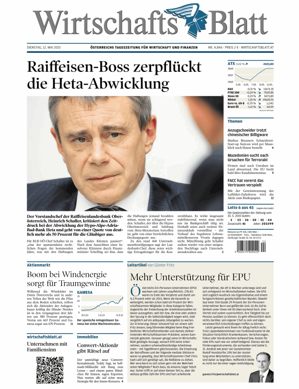Titelseiten vom 12.05.2015