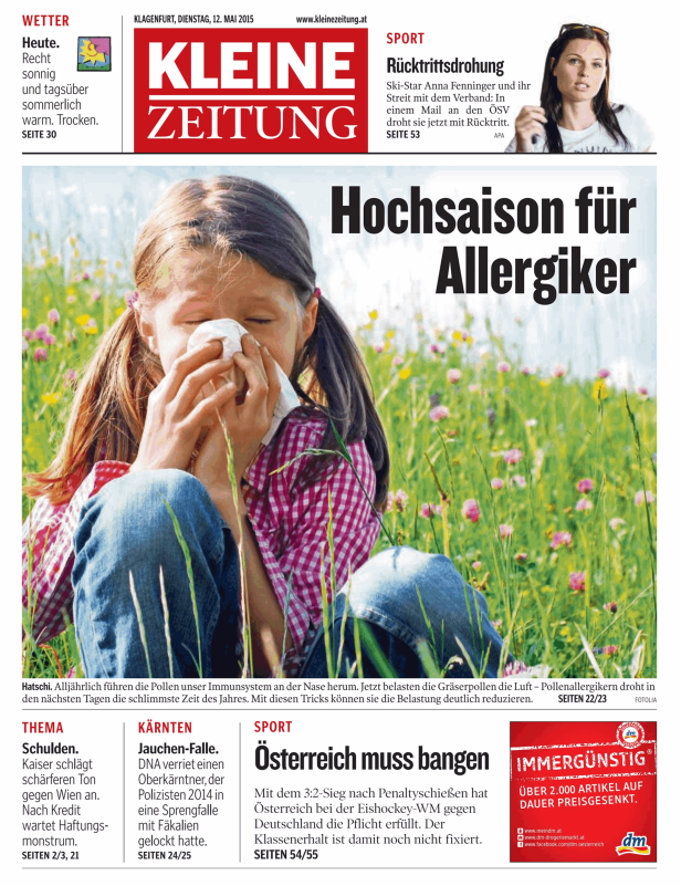 Titelseiten vom 12.05.2015