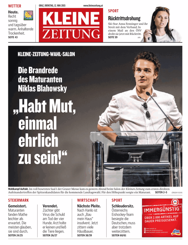 Titelseiten vom 12.05.2015