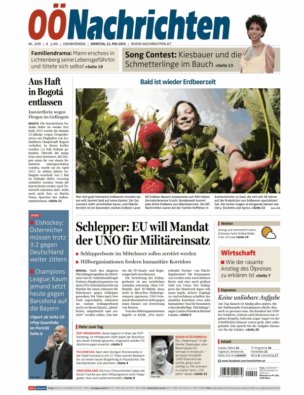 Titelseiten vom 12.05.2015