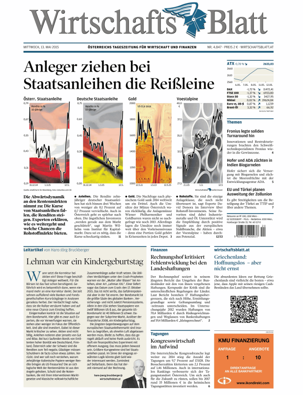 Titelseiten vom 13.05.2015