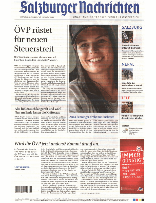 Titelseiten vom 13.05.2015
