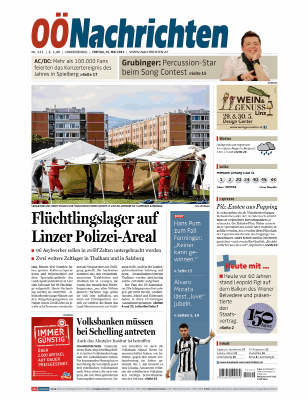 Titelseiten vom 15.05.2015