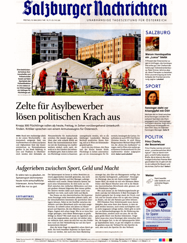 Titelseiten vom 15.05.2015