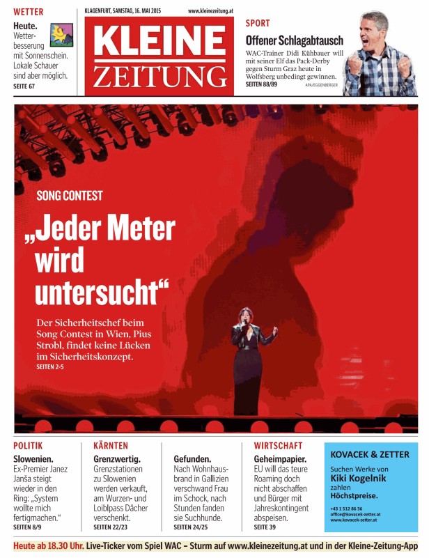 Titelseiten vom 16.05.2015