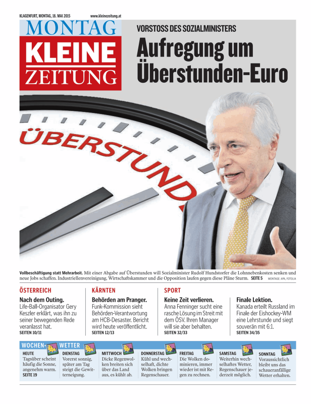 Titelseiten vom 18.05.2015
