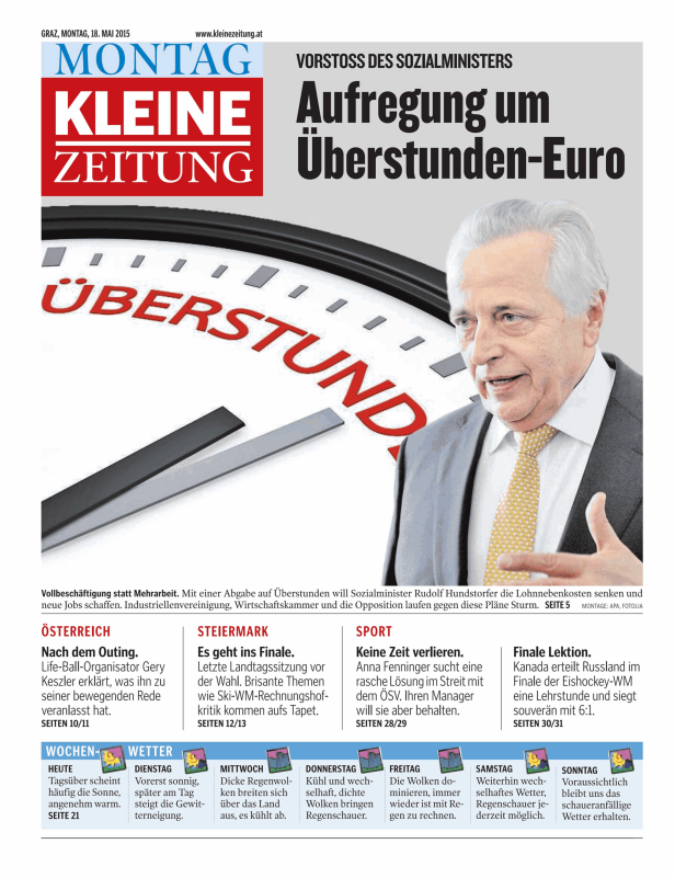 Titelseiten vom 18.05.2015