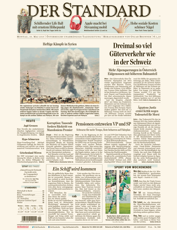 Titelseiten vom 18.05.2015