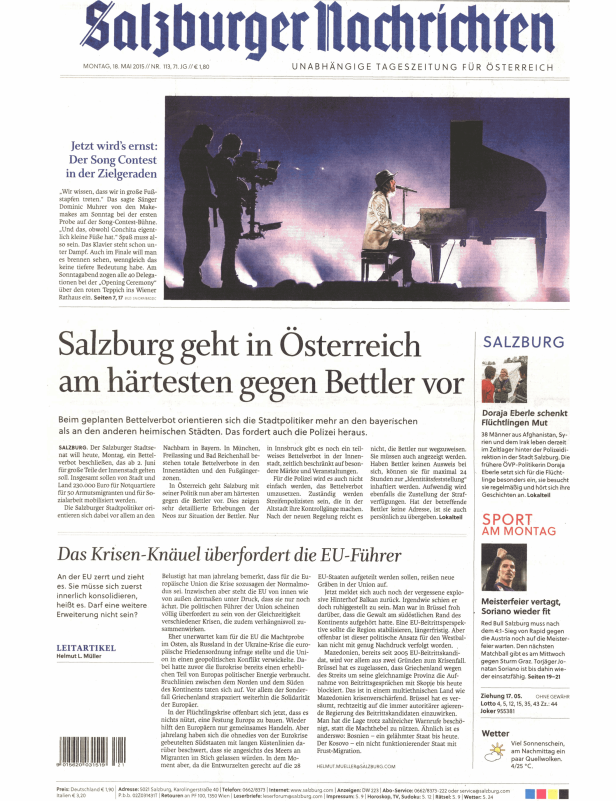 Titelseiten vom 18.05.2015