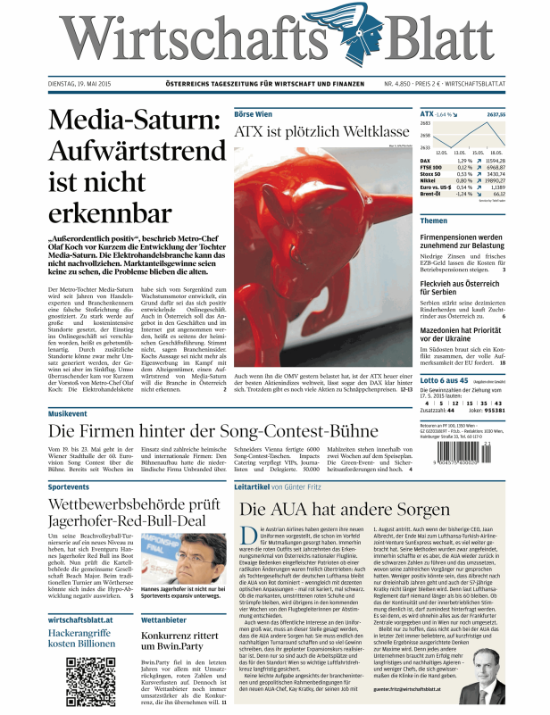 Titelseiten vom 19.05.2015