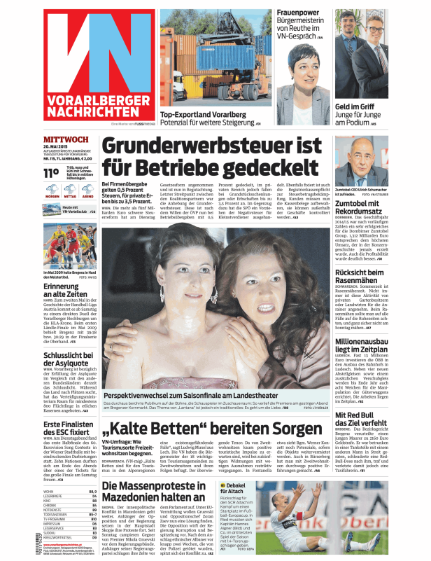 Titelseiten vom 20.05.2015