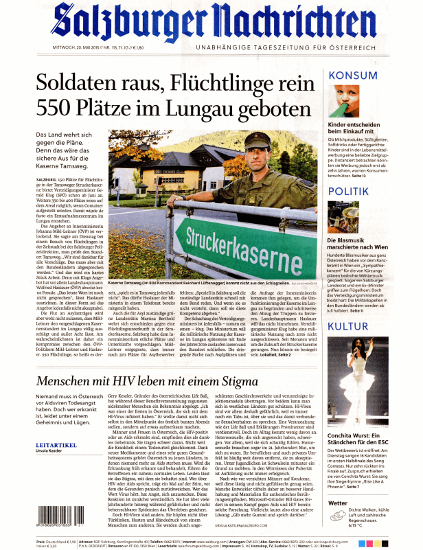 Titelseiten vom 20.05.2015