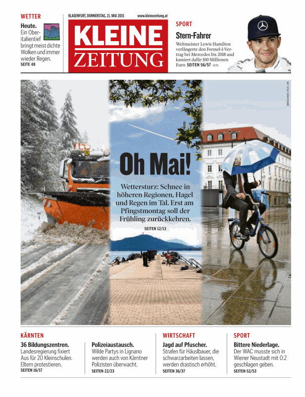 Titelseiten vom 21.05.2015