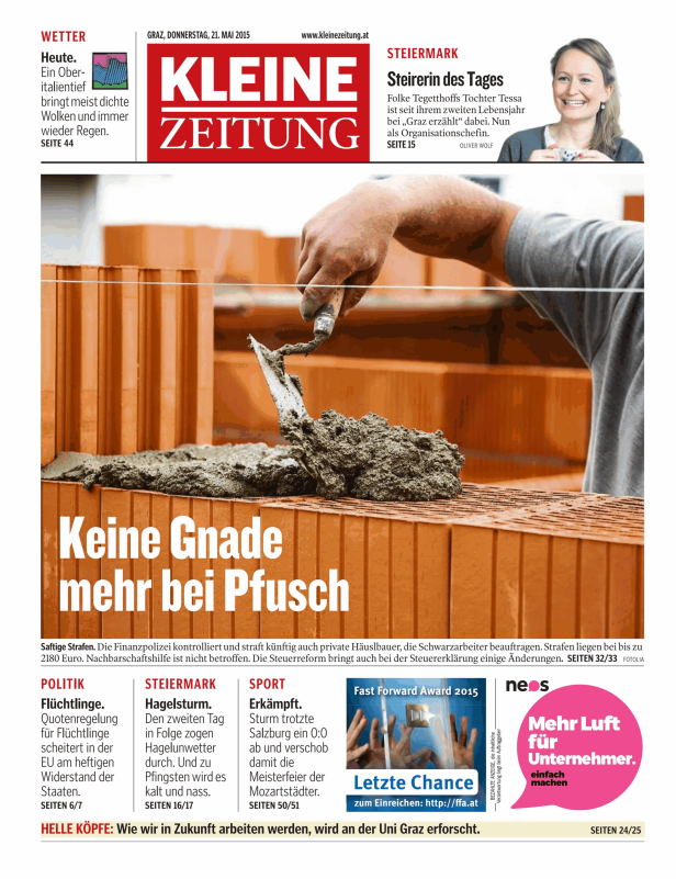 Titelseiten vom 21.05.2015