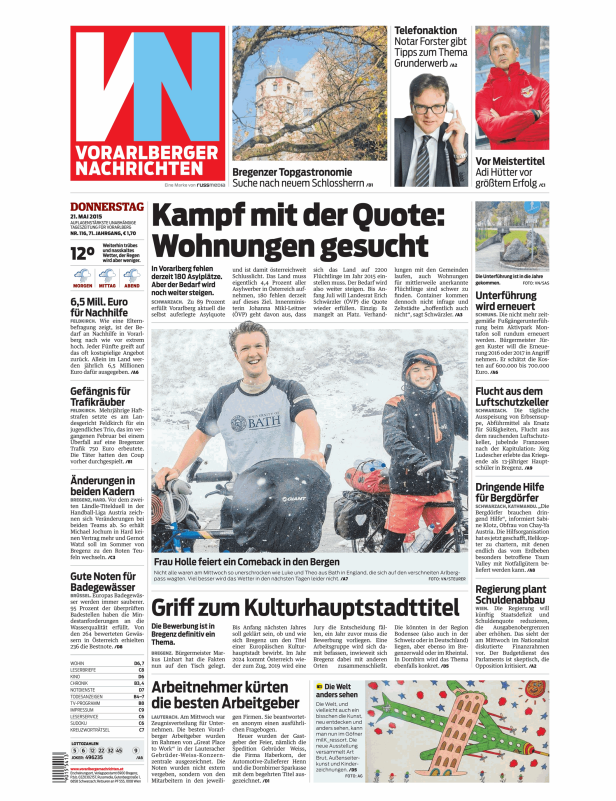Titelseiten vom 21.05.2015