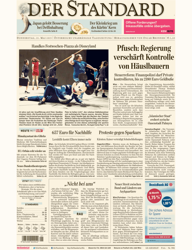 Titelseiten vom 21.05.2015
