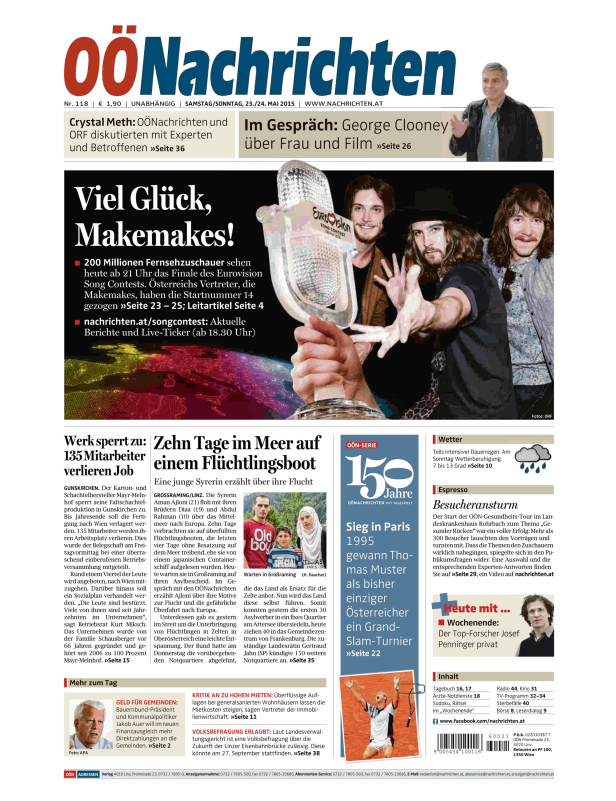 Titelseiten vom 23.05.2015