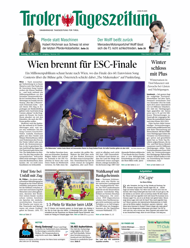 Titelseiten vom 23.05.2015