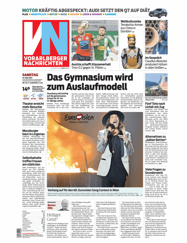 Titelseiten vom 23.05.2015