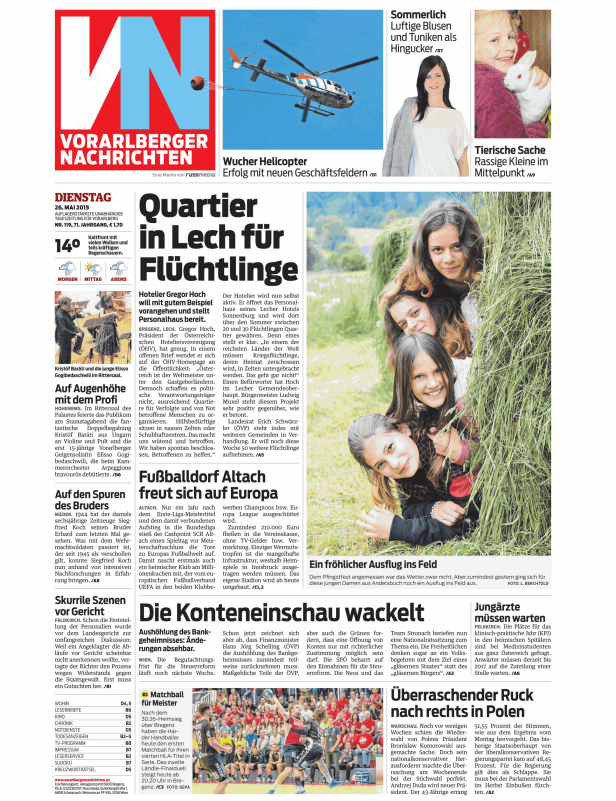 Titelseiten vom 26.05.2015