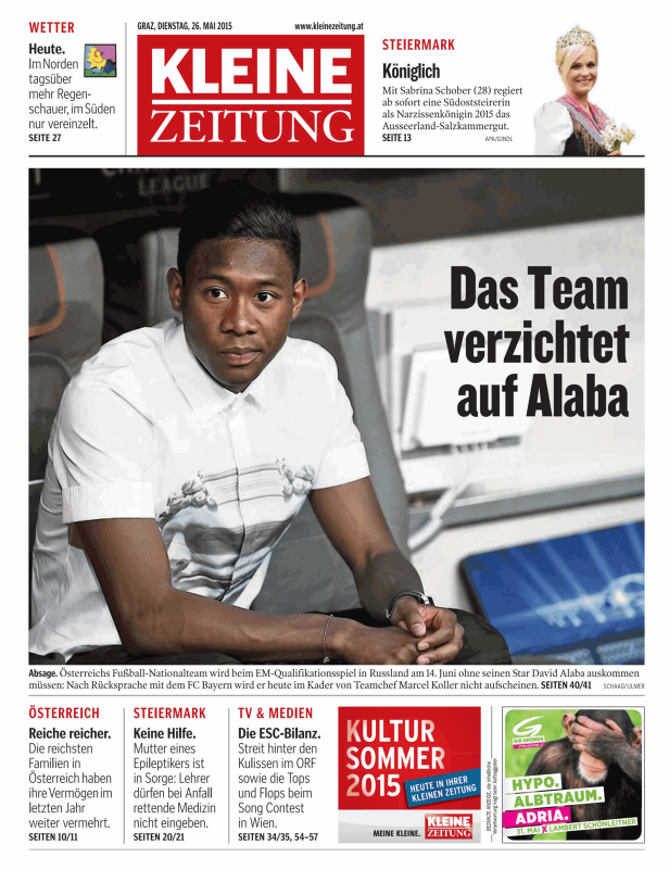 Titelseiten vom 26.05.2015