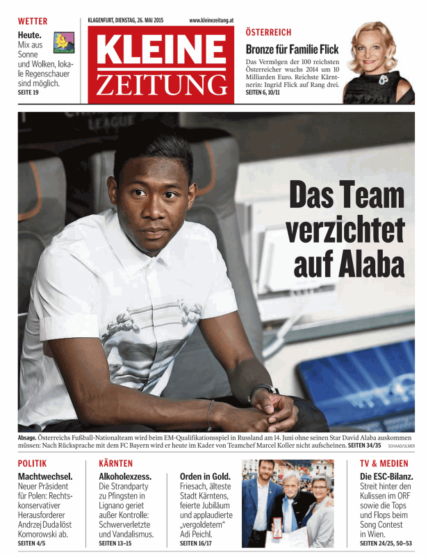 Titelseiten vom 26.05.2015