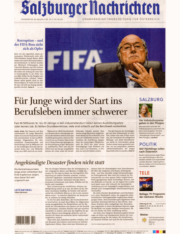 Titelseiten vom 28.05.2015