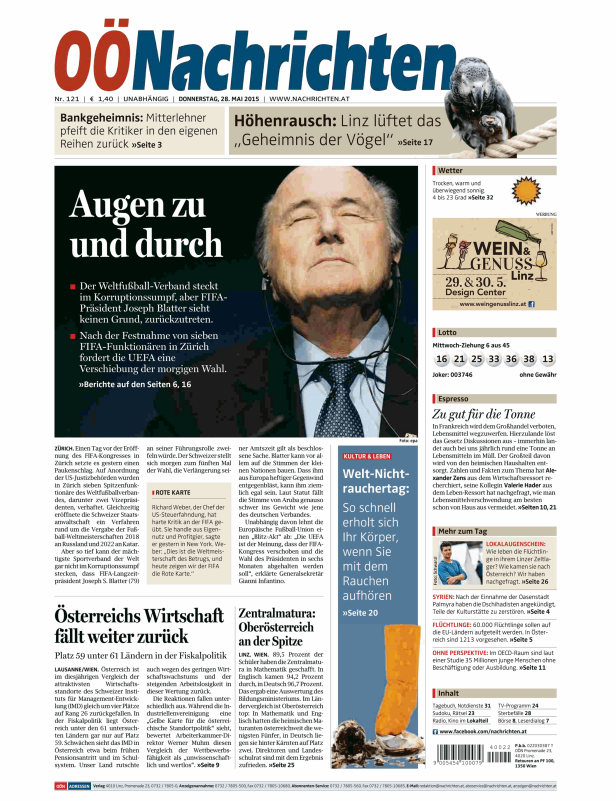 Titelseiten vom 28.05.2015