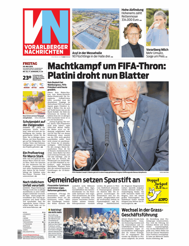 Titelseiten vom 29.05.2015