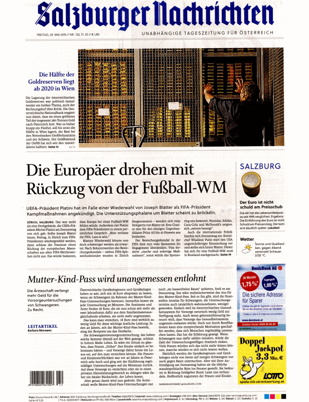 Titelseiten vom 29.05.2015