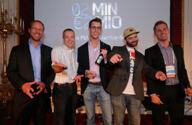 Thomas Steinmayer (Senior Pad), Rudi Wentzel (Compuritas), Constantin Simon (Nixe Bier), Mario Preining (Ego-Kits) und Daniel Horak (Conda) (v.l.n.r.) bauen ihre Unternehmen über Crowd-Investing auf. (c: beauclair conny de)