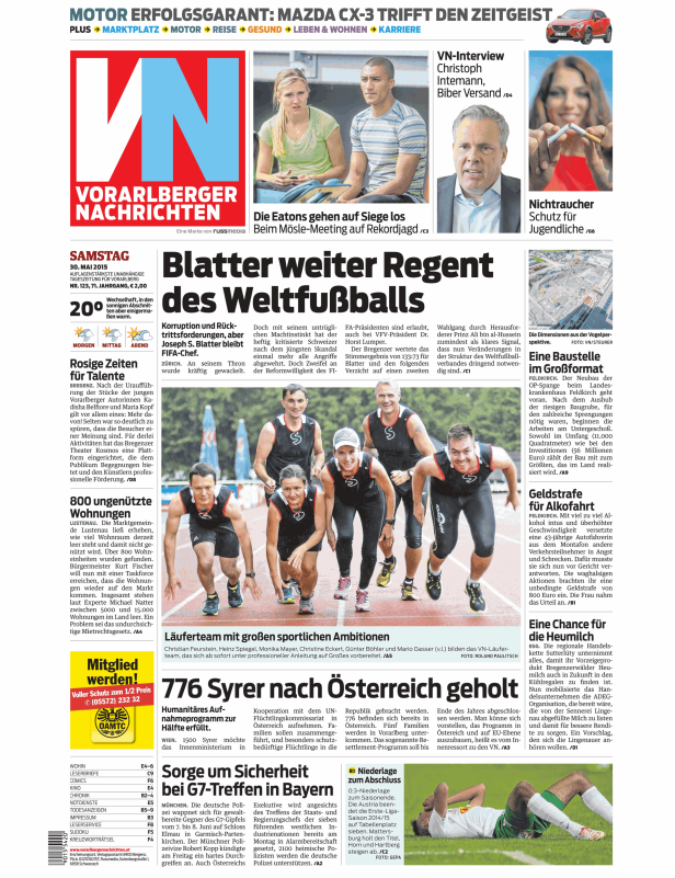 Titelseiten vom 30.05.2015