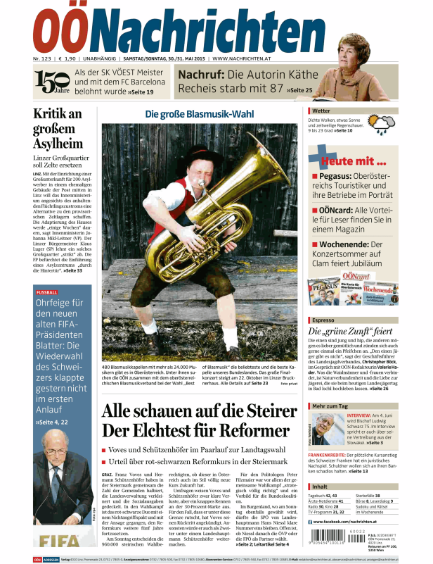 Titelseiten vom 30.05.2015