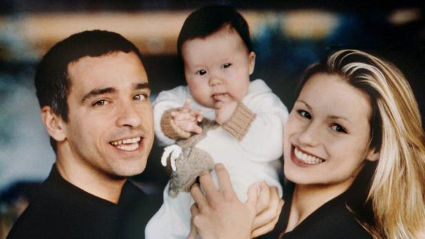Michelle Hunziker mit ihrem damaligen Ehemann Eros Ramazzotti und ihrer gemeinsamen Tochter Aurora.