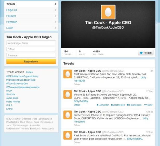 Tim Cook twittert
