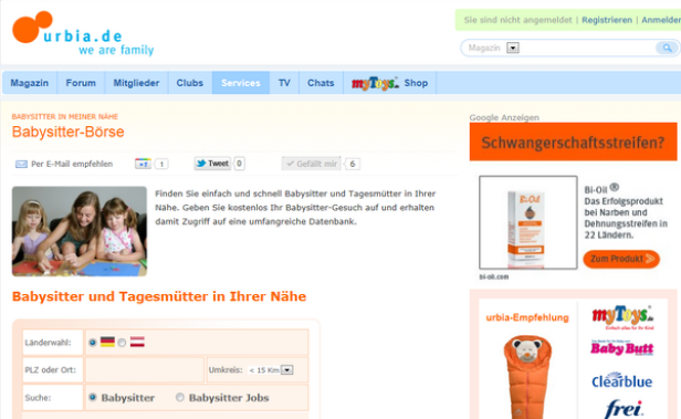 Urbia.de einst bis September 2013.