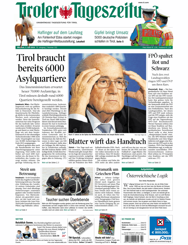 Titelseiten vom 03.06.2015