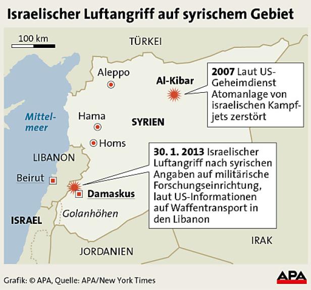 Israel griff Waffenkonvoi in Syrien an