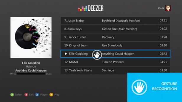 Die Deezer-App zeigt die Wiedergabeliste des Albums „Halcyon“ von Ellie Goulding.
