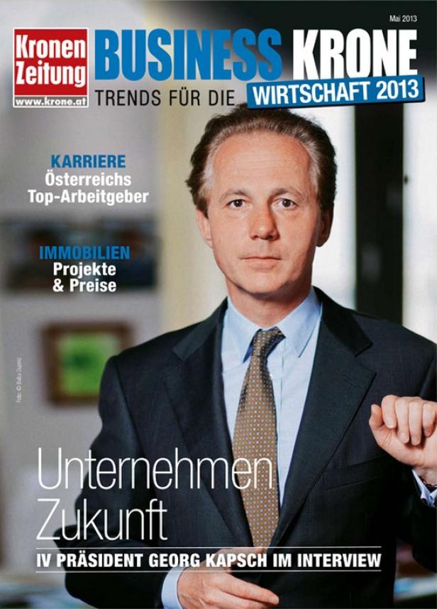 Titelblatt der „Business Krone“ mit einem Porträt von IV Präsident Georg Kapsch.