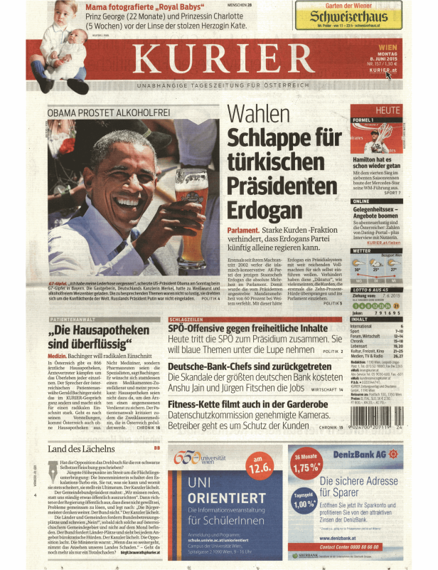Titelseiten vom 08.06.2015