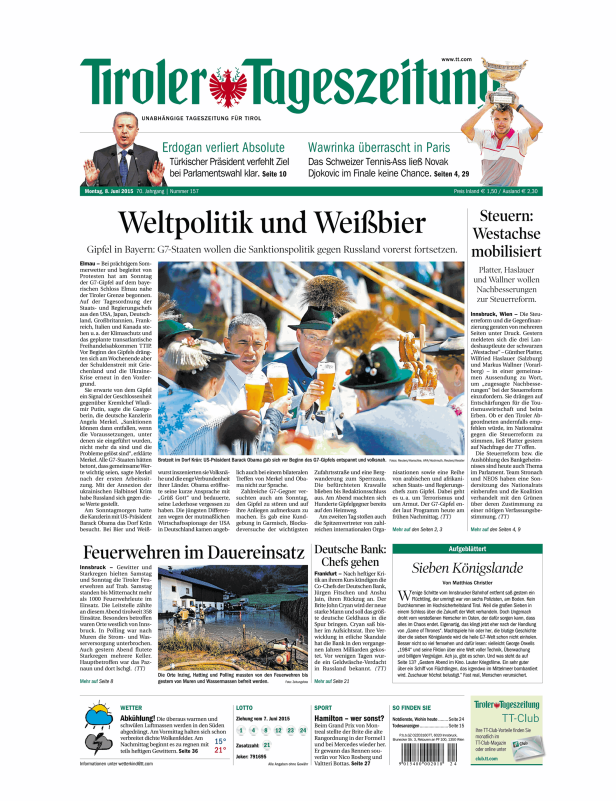 Titelseiten vom 08.06.2015
