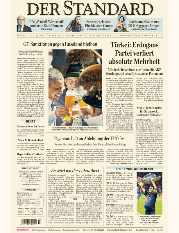 Titelseiten vom 08.06.2015