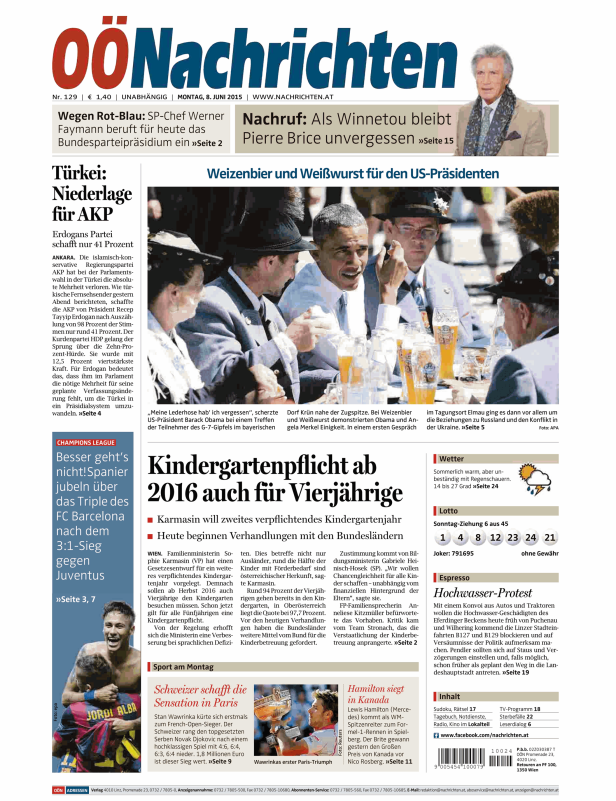 Titelseiten vom 08.06.2015