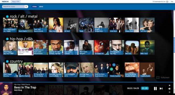 So sieht Nokia Musik+ aus.