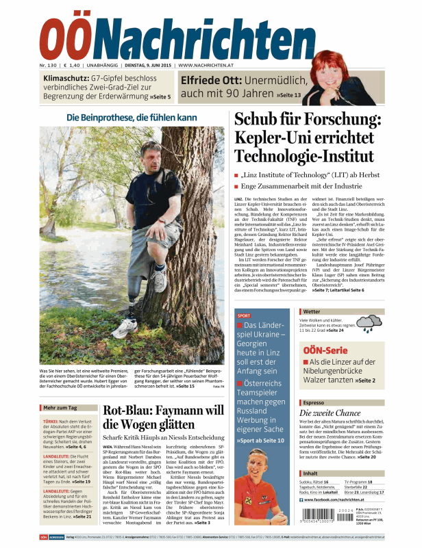 Titelseiten vom 09.06.2015