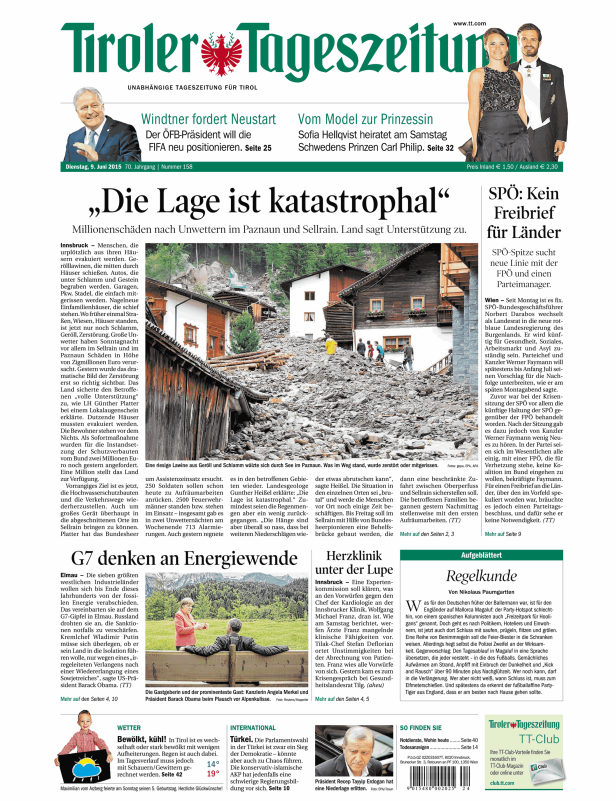 Titelseiten vom 09.06.2015