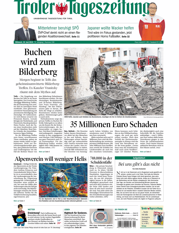 Titelseiten vom 10.06.2015
