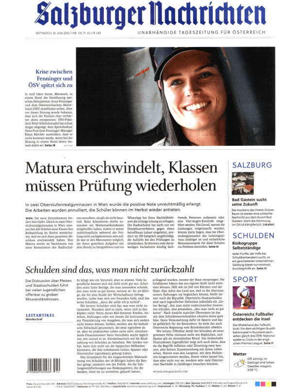 Titelseiten vom 10.06.2015
