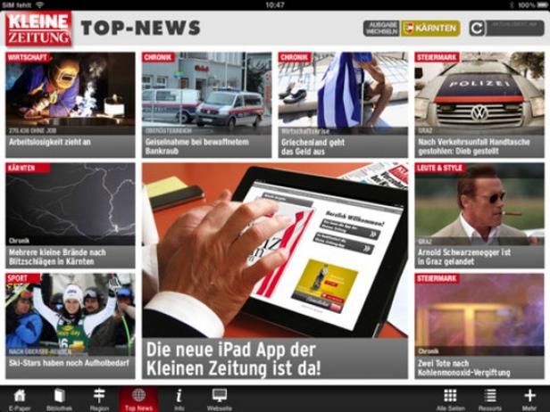 Kleine Zeitung entwickelt iPad-App weiter